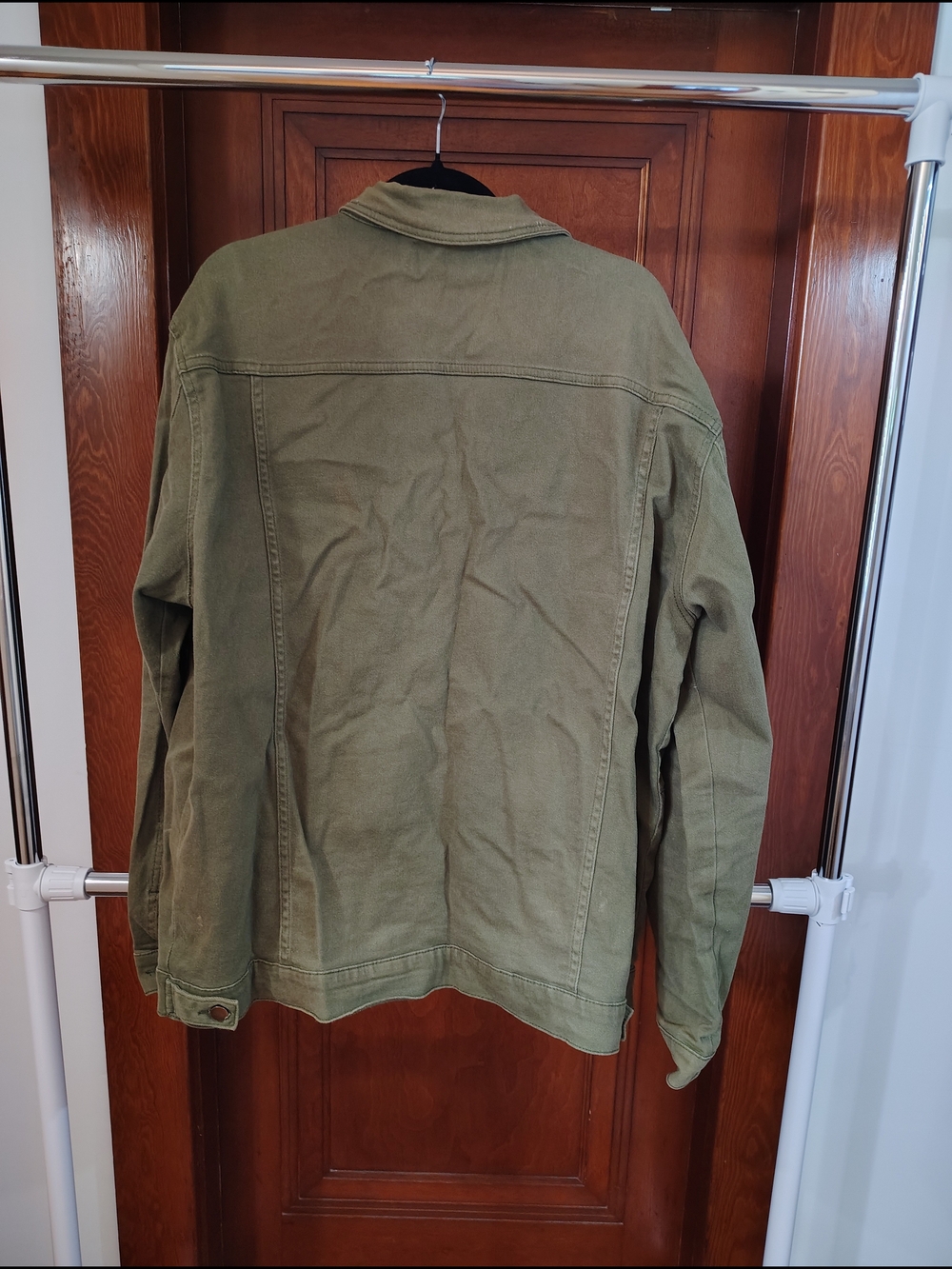 Men's Olive Green Utility Jacket - Picture 2 of 3
